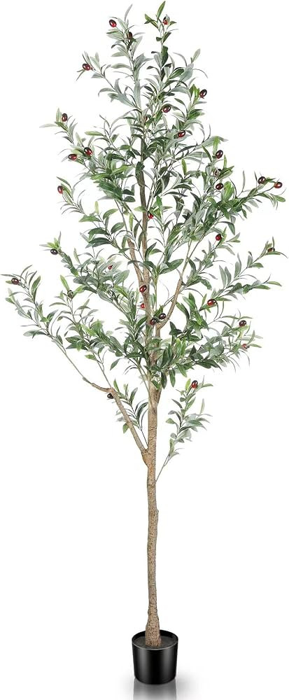 LYERSE 6ft Artificial Olive Tree Plant Fake Topiary Silk Tree, Faux Plants in Pot for Indoor Hous... | Amazon (CA)