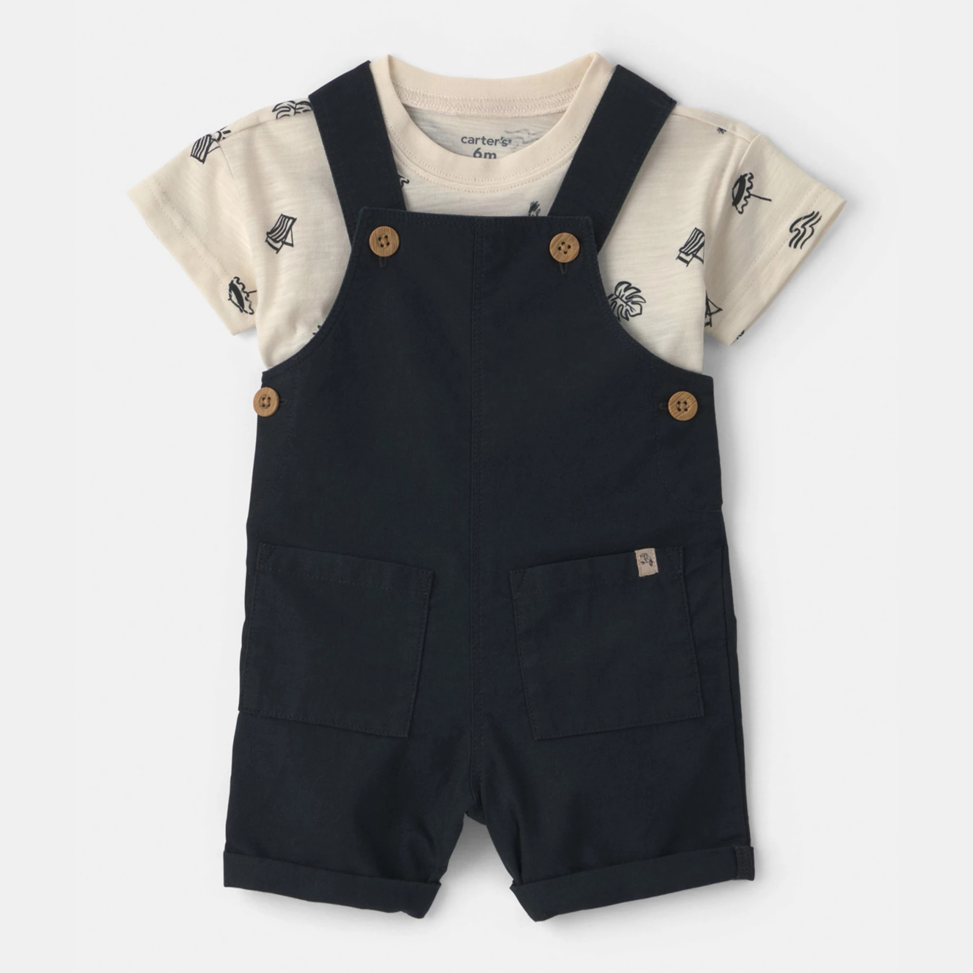 Baby Carter's 2-Piece Beach Overall & T-Shirt Set | Kohl's
