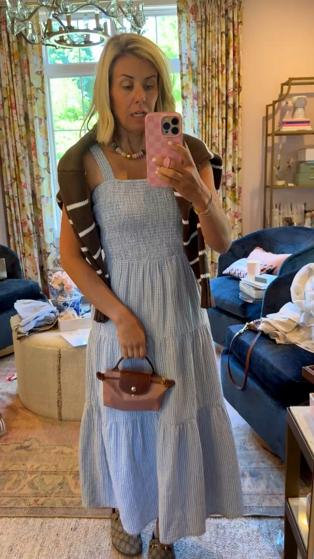 The most adorable dress! This would be perfect for everyday wear or even travel and wear a layer around your shoulders or waist. I’m in XS dress and sweater and 38 shoes. ￼ *Use my code Catherine20 on A+B *Use my code Mixandmatchmadness on Loopy *Use my code MIXANDMATCH for 25% off at Erin McDermott

#LTKootd