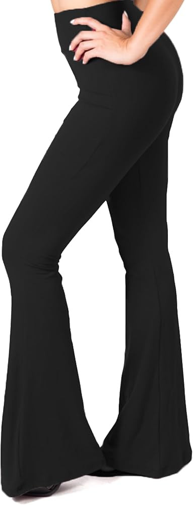 SATINA High Waisted Flare Leggings for Women - Yoga Pants for Women - Buttery Soft Bell Bottom Pa... | Amazon (US)