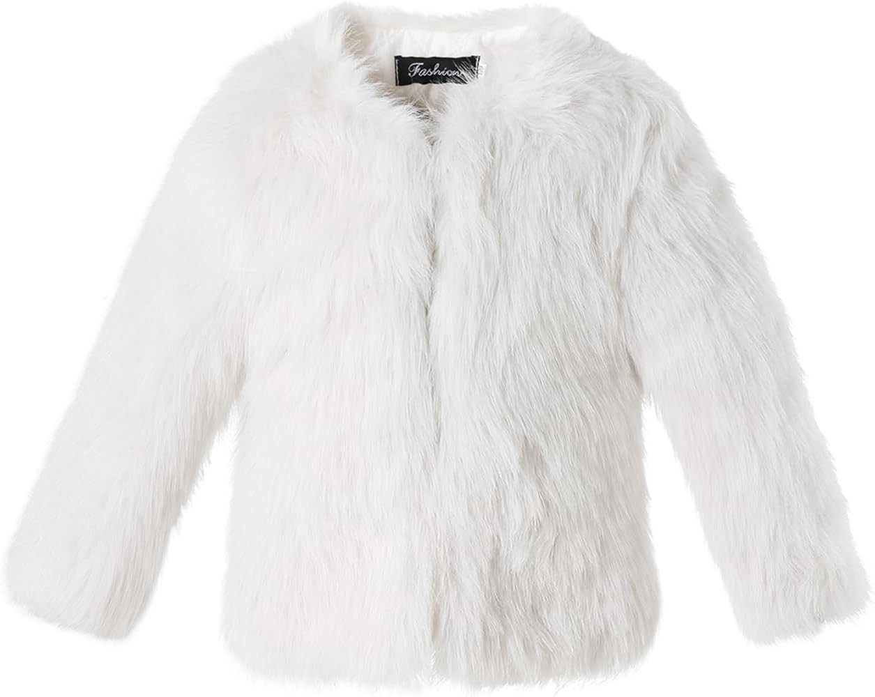 Girls Faux Fur Fluffy Coat for 4-10 Years Winter Jacket Soft Lining Warm Outerwear | Amazon (US)