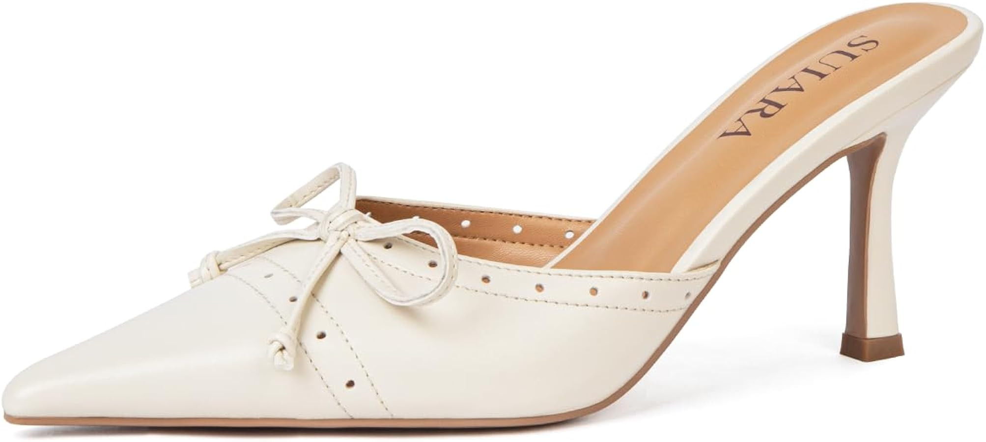 Kitten Heels for Women Closed Toe Heels Vintage Heeled Mules Sexy Pointy Studded Slip on Stiletto... | Amazon (US)