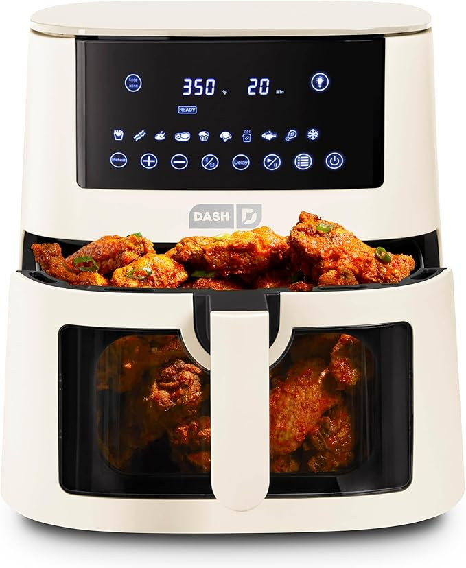 DASH 7qt Clear View Digital Air Fryer - Cream | Amazon (US)
