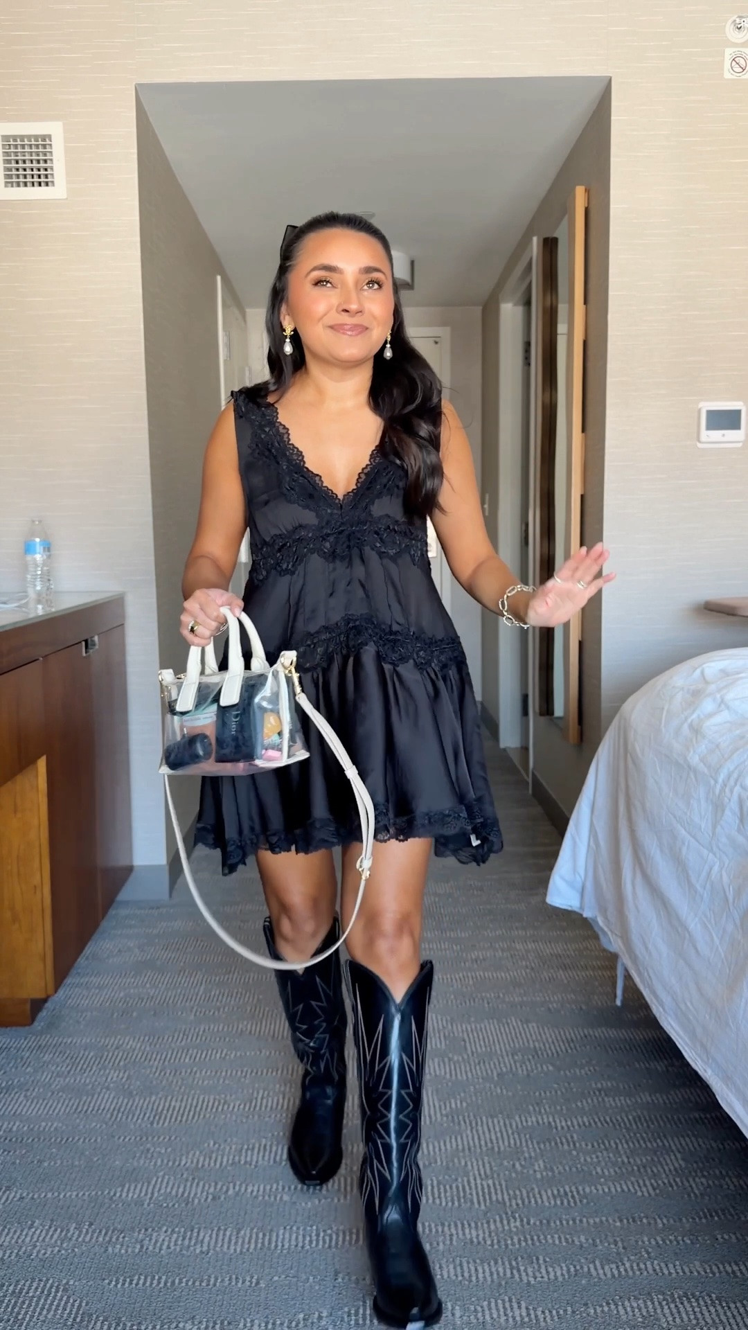 Ariana Grande Concert! 
Dress size xs TTS - used my Stitchy to shorten the straps
Black cowgirl boots size 5.5 TTS

#LTKootd #LTKPetite #LTKgrwm