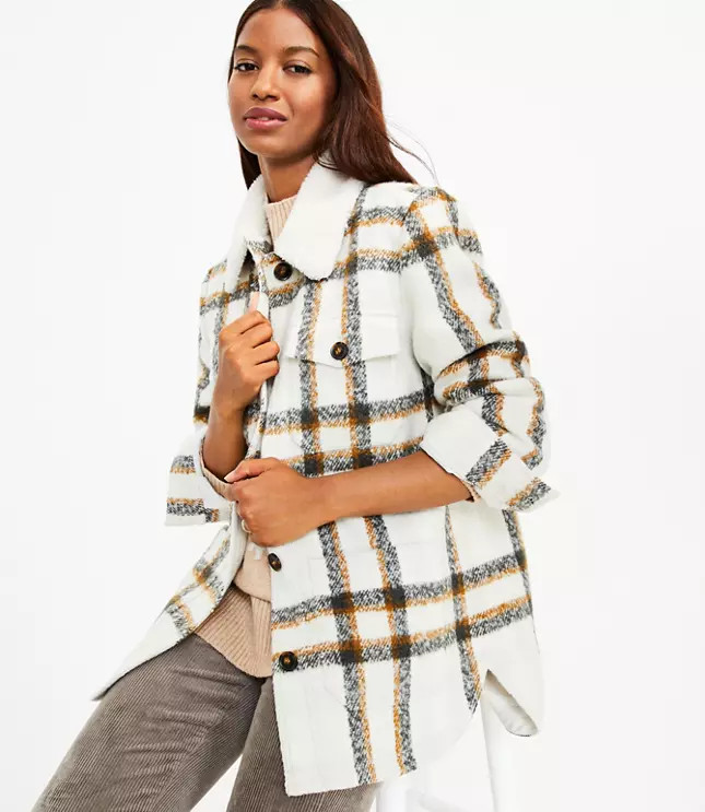 Plaid Shirt Jacket | LOFT