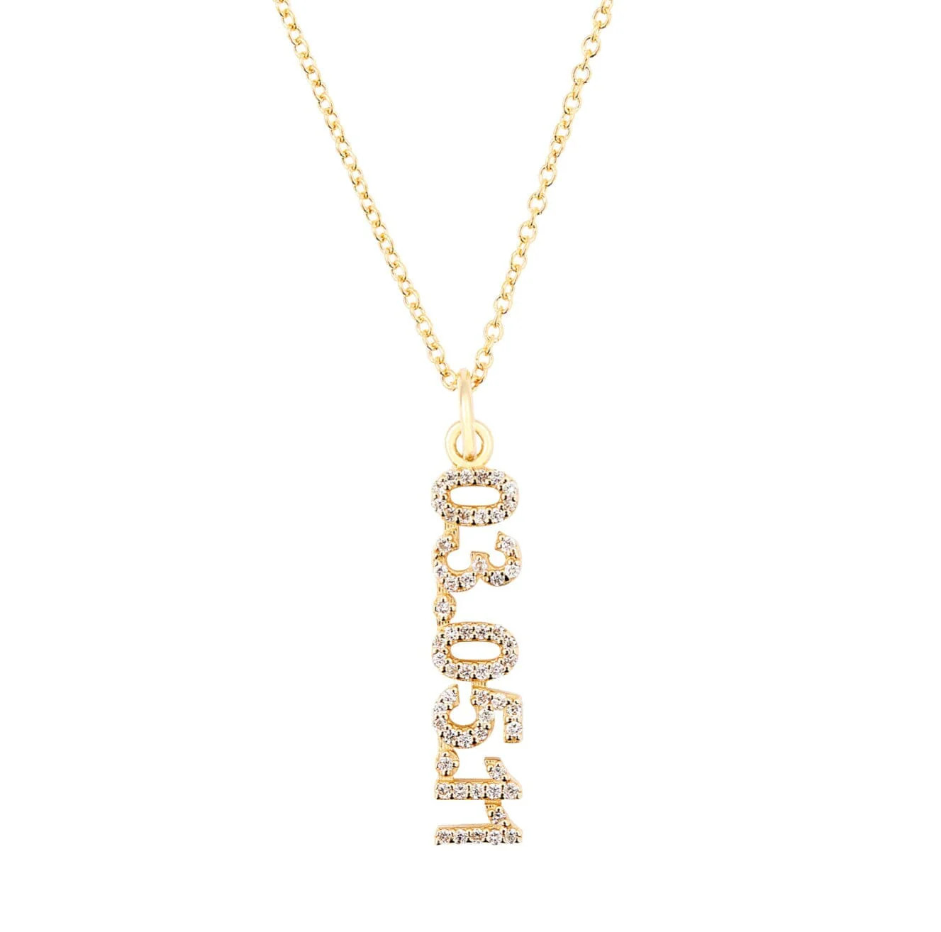 Pavé Vertical Date Necklace | Tiny Tags (US)