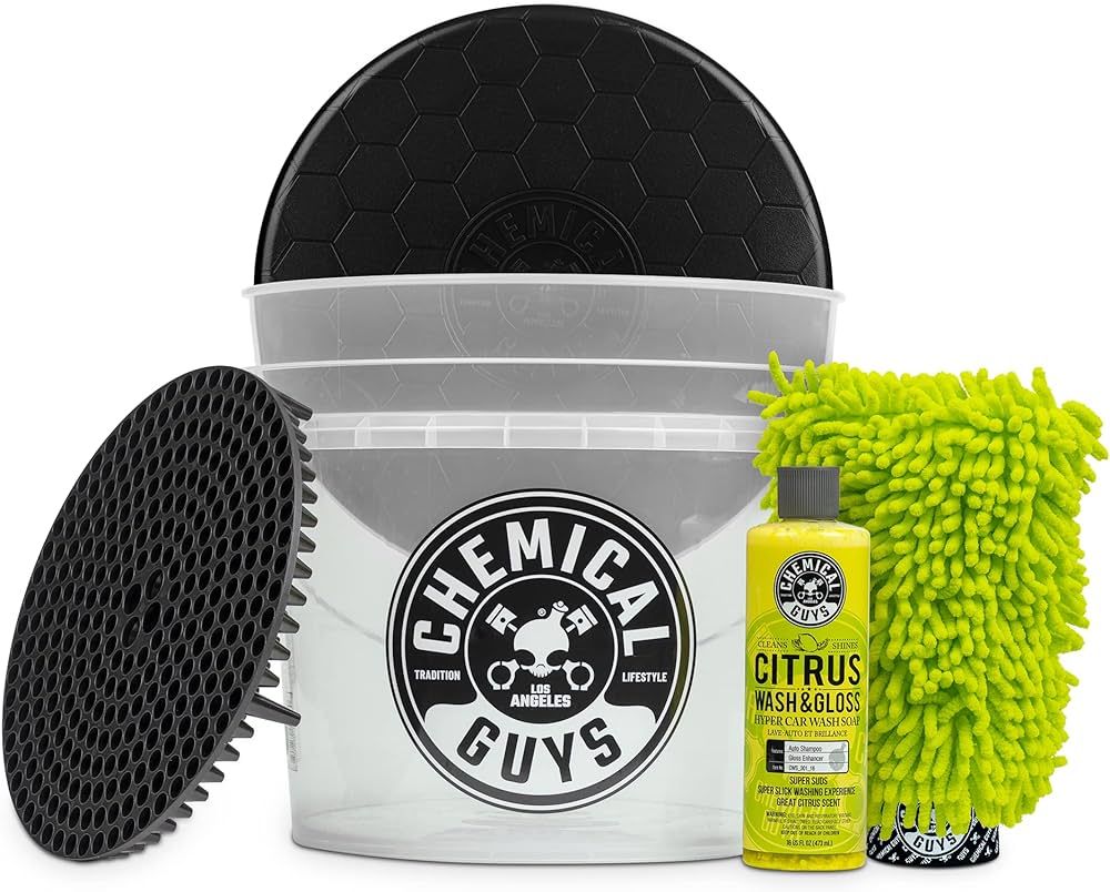 Chemical Guys HOL133 Ultimate Scratch-Free Detailing Bucket And Accessories Car Wash Kit 16 fl. o... | Amazon (US)