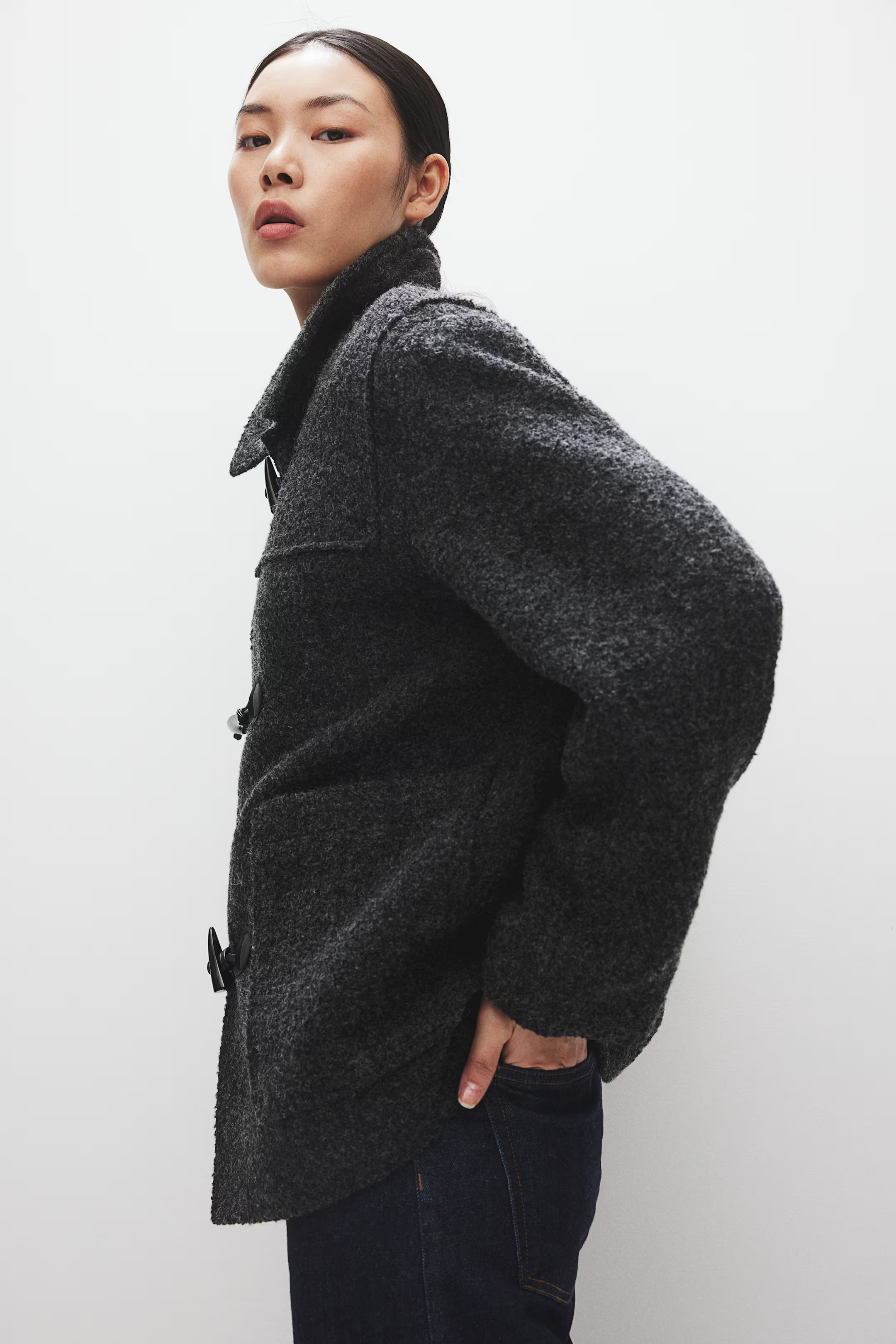 Trenca - Gris oscuro jaspeado - MUJER | H&M ES | H&M (FR, IT, ES, PT, BE)