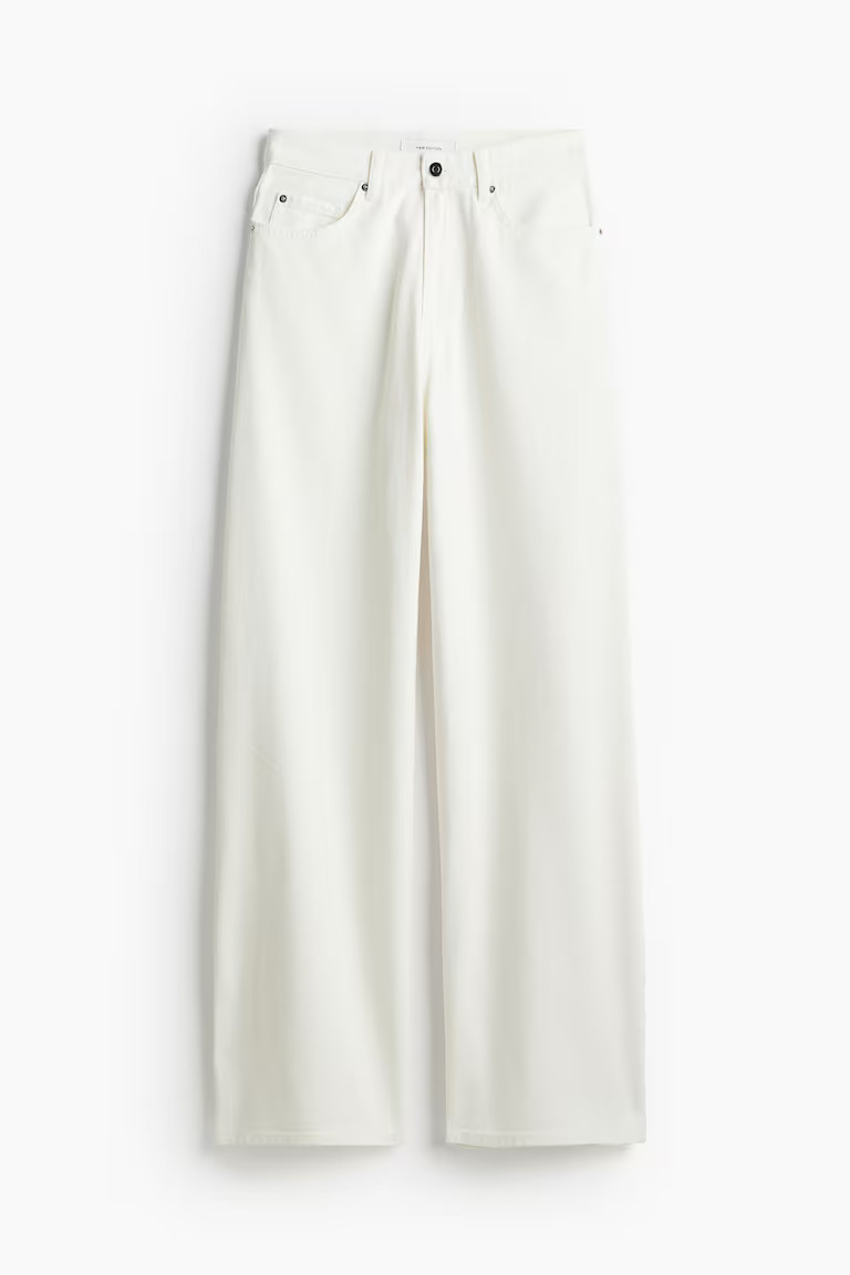 Wide Regular Jeans - White - Ladies | H&M AU | H&M (AU)