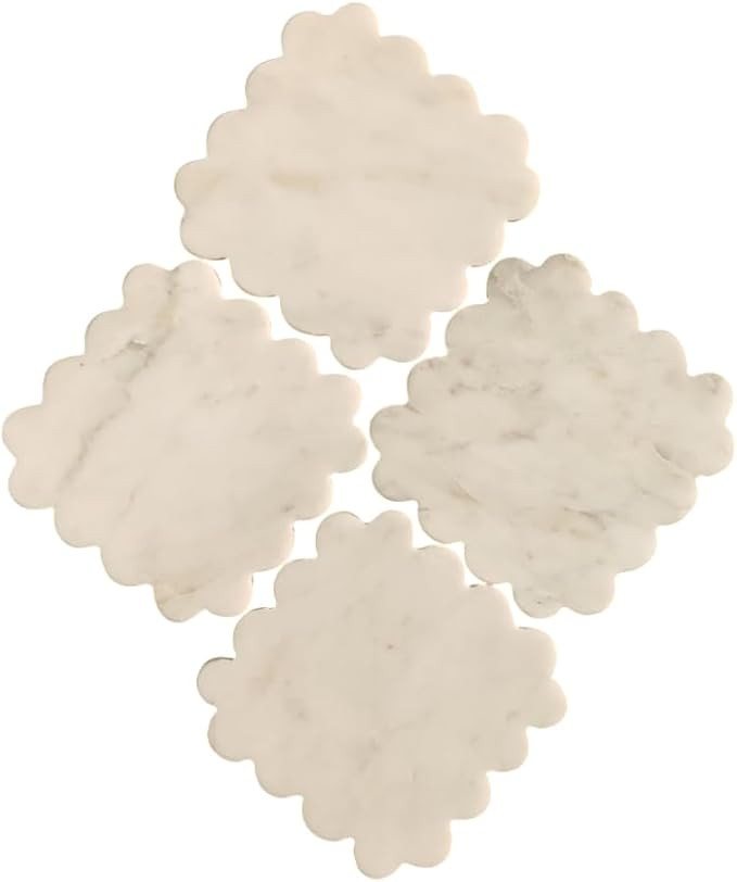 Natural White Marble Coasters, Coaster Set, Marble Coasters, Wine Coasters, House Warming Gift, T... | Amazon (US)
