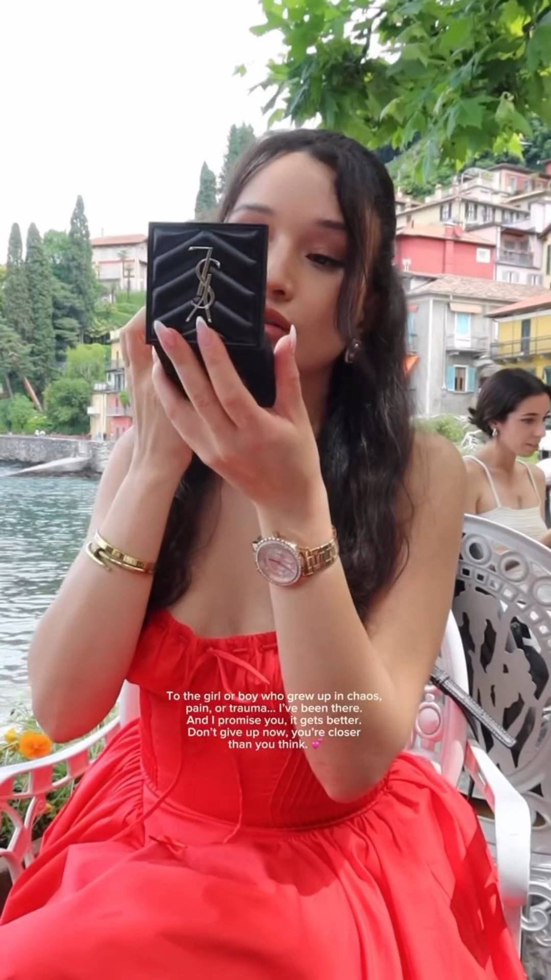 Wearing my House of CB Carmen
 sundress - The perfect dress for a brunch in Lake Como 🇮🇹 Of course I don’t go anywhere without my YSL setting powder and Charlotte Tilbury Pillow talk lipstick for a touch up 🤍

#LTKootd #LTKTravel #LTKBeauty