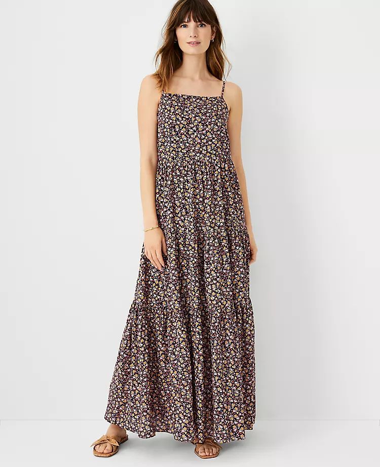 Floral Strappy Tiered Maxi Dress | Ann Taylor | Ann Taylor (US)