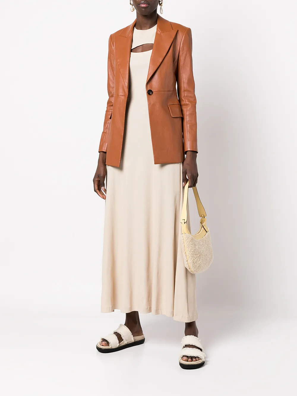 single-breasted lambskin blazer | Farfetch Global