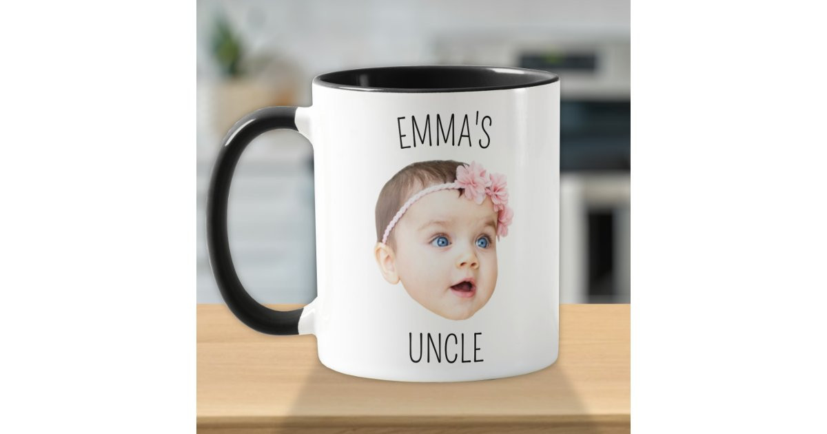Personalized Baby Face Photo Mug For New Uncle | Zazzle | Zazzle