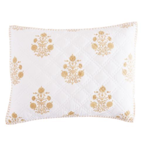 Pia Floral Quilted Sham with Hand-Stitched Edges & Cotton Fill | Ballard Designs, Inc.