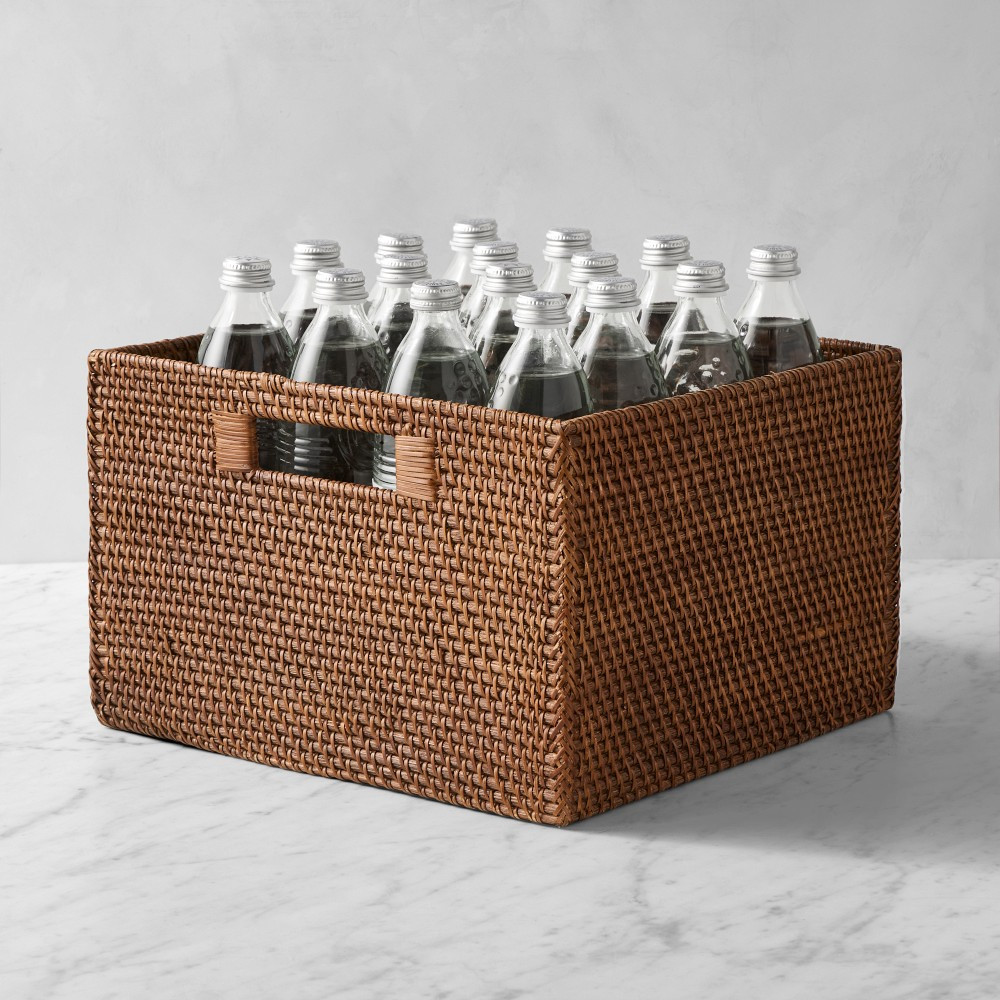 Hold Everything Rattan Cubby Pantry Baskets | Williams-Sonoma