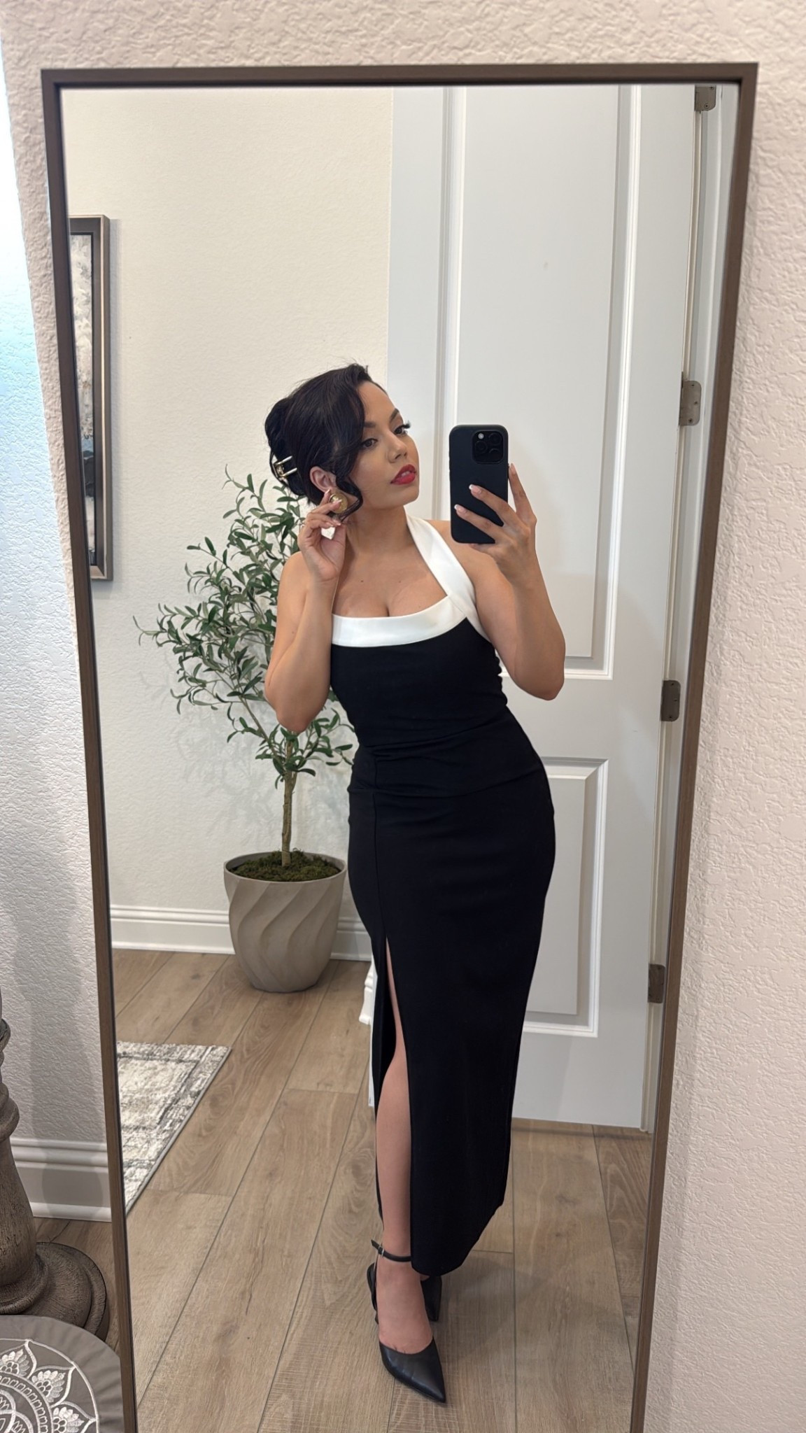 Bebe dress 🖤 wearing a size small these dresses run small sometimes. Open Edit Heels size 5  

#LTKValentine #LTKootd