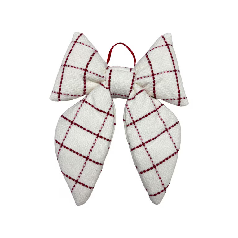 Red and White Plaid Decorative Christmas Bow, 15.5", by Holiday Time | Walmart (US)