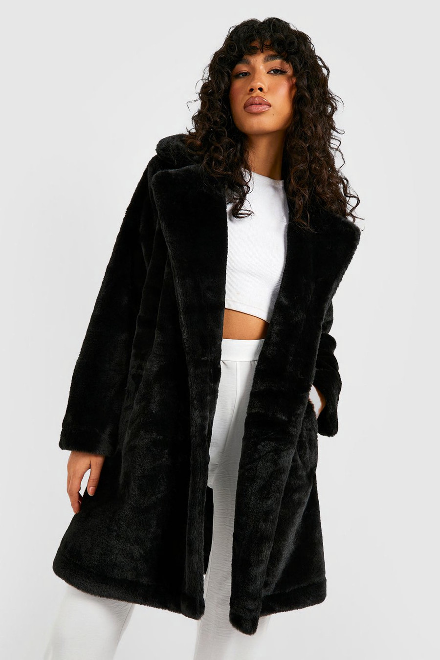 Faux Fur Double Breasted Coat | Boohoo.com (US & CA)