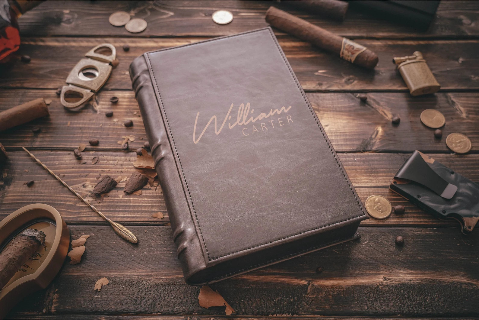 Travel Cigar Case Humidor With Accessories Husband's - Etsy | Etsy (US)