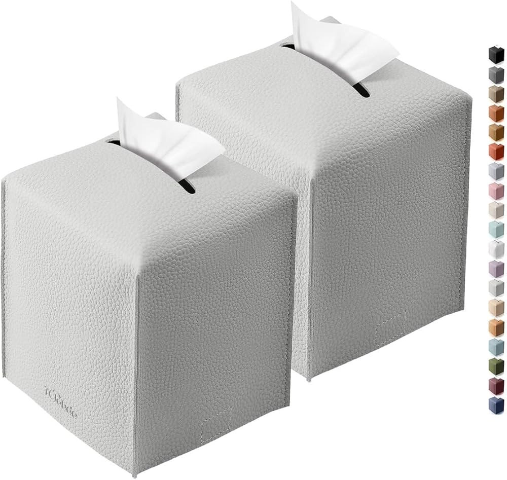 Tclouda Tissue Box Cover for PU Leather, Modern Simple Solid Color Holder Square Tissue Bag, Idea... | Amazon (US)