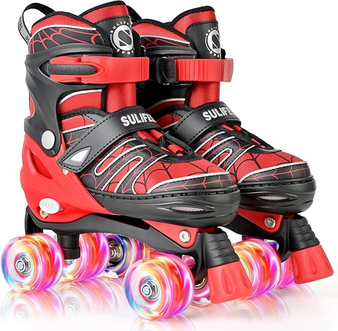 SULIFEEL Adjustable Kids Roller Skates for Boys Ages 3-5 5-8 6-12 with 4 Sizes Adjustable Light u... | Amazon (US)