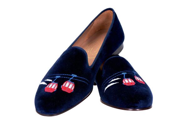 Cables Slipper in Navy | Over The Moon