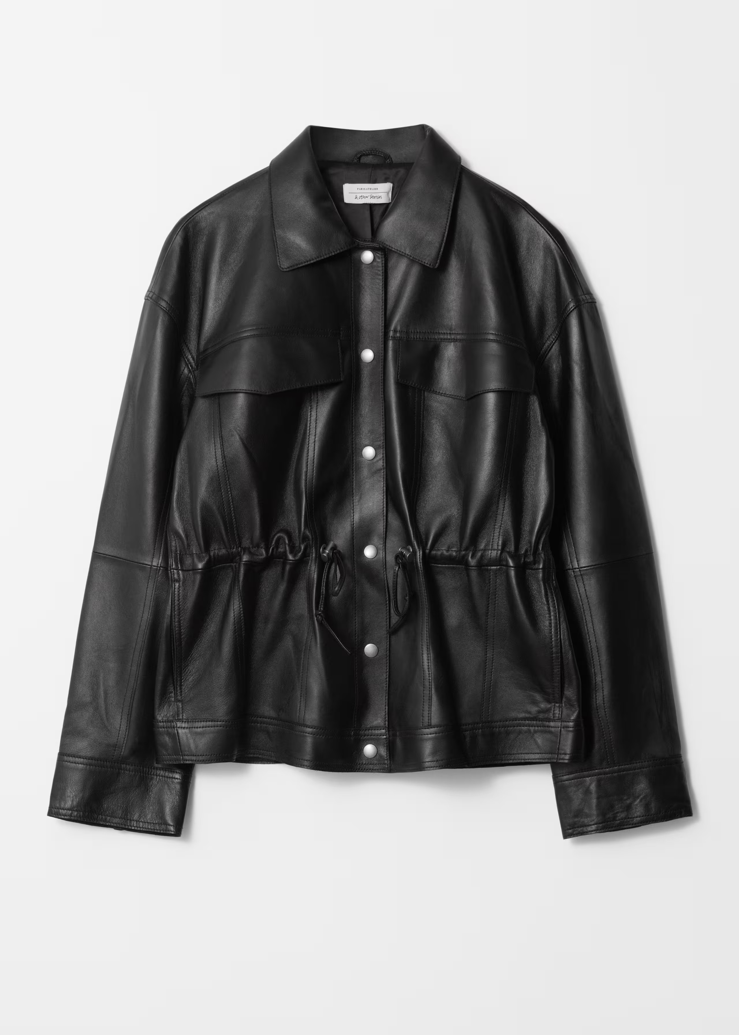 Drawstring-Waist Leather Jacket | & Other Stories UK