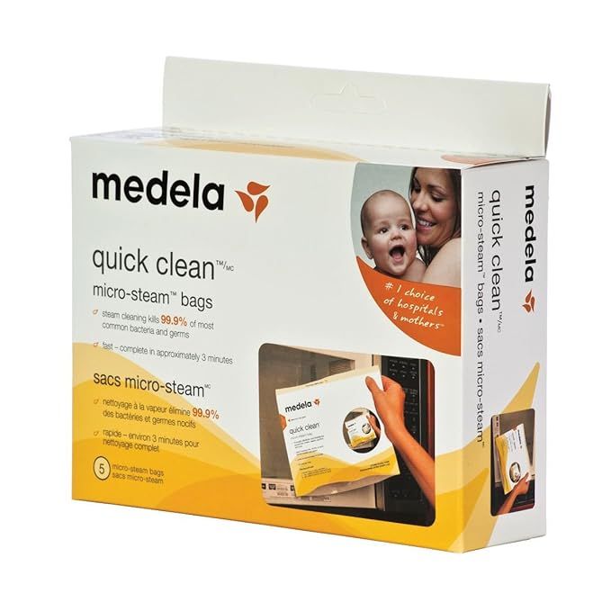 Medela Quick Clean Micro-Steam Bags Economy Pack of 4 retail boxes (20 Bags Total) | Amazon (US)