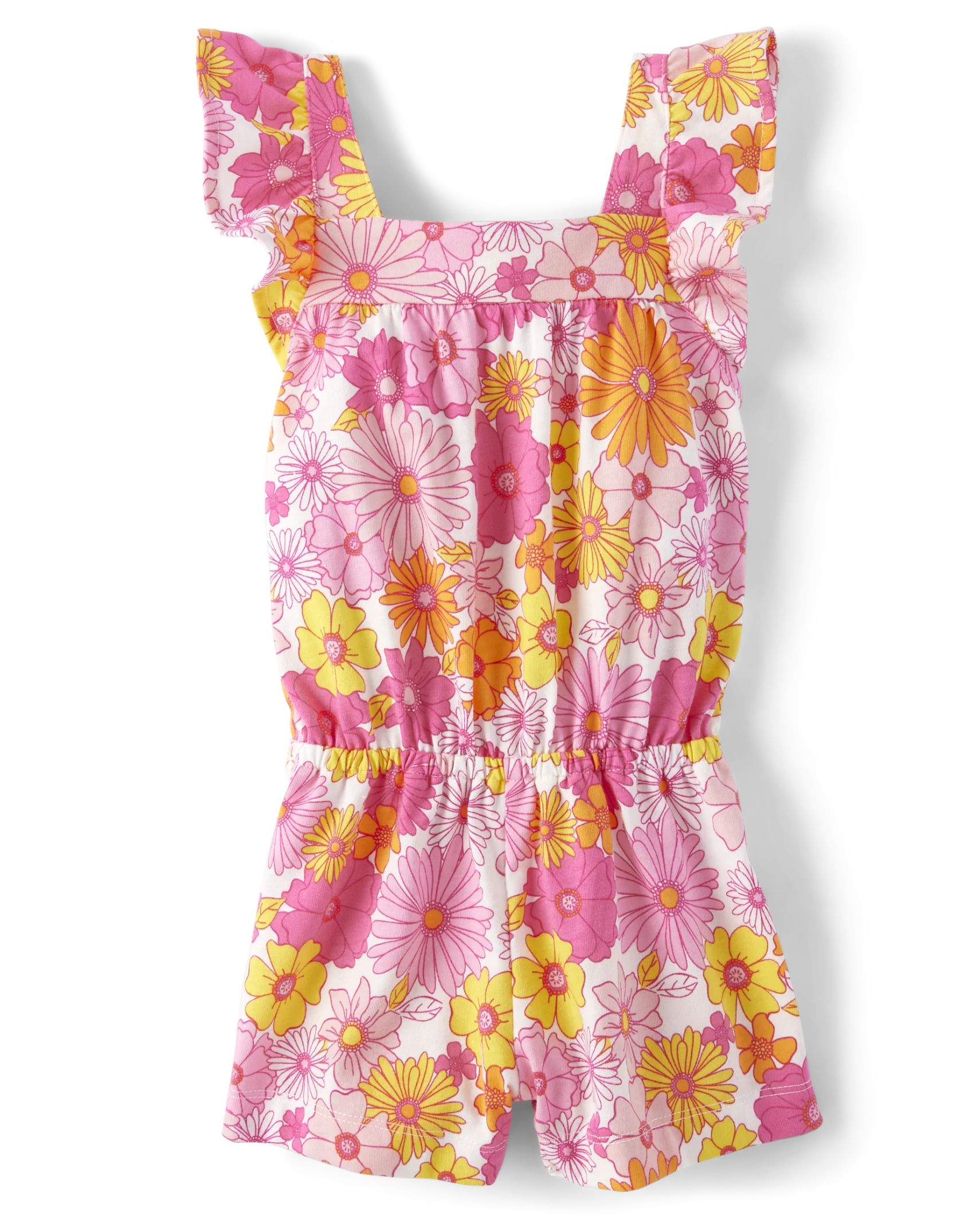 Baby And Toddler Girls Floral Flutter Romper - fuchsia purple | The Children's Place