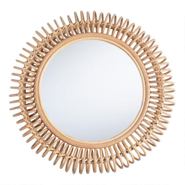 Round Coiled Rattan Wall Mirror | World Market