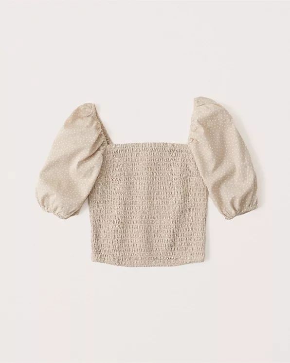 Puff Sleeve Smocked Top | Abercrombie & Fitch (US)