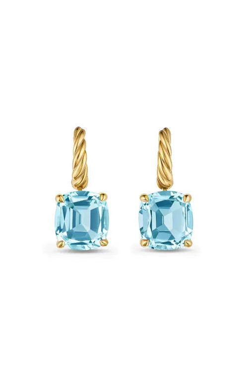 David Yurman Marbella Drop Earrings in 18K Yellow Gold in Sky Blue Topaz at Nordstrom | Nordstrom