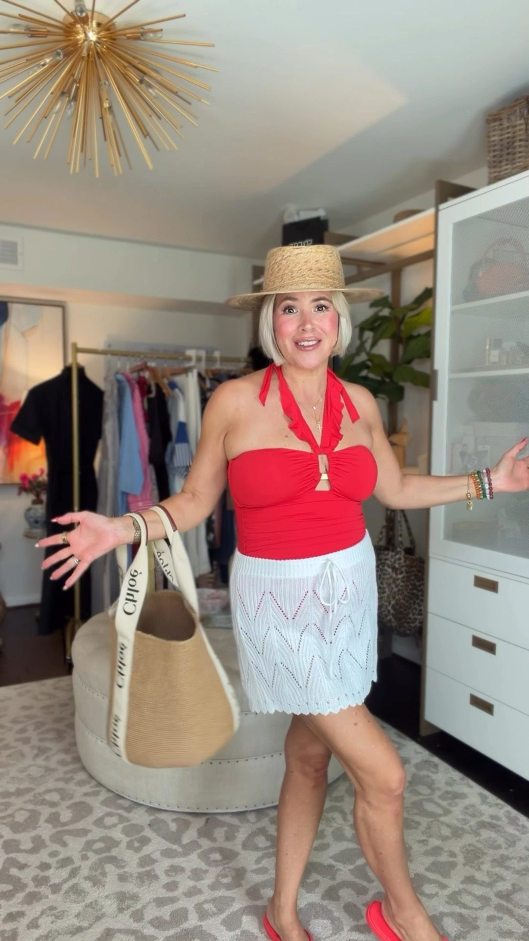 The perfect beach outfit!! Love the red one piece. Wearing size small. 

#LTKSwim #LTKgrwm #LTKSeasonal