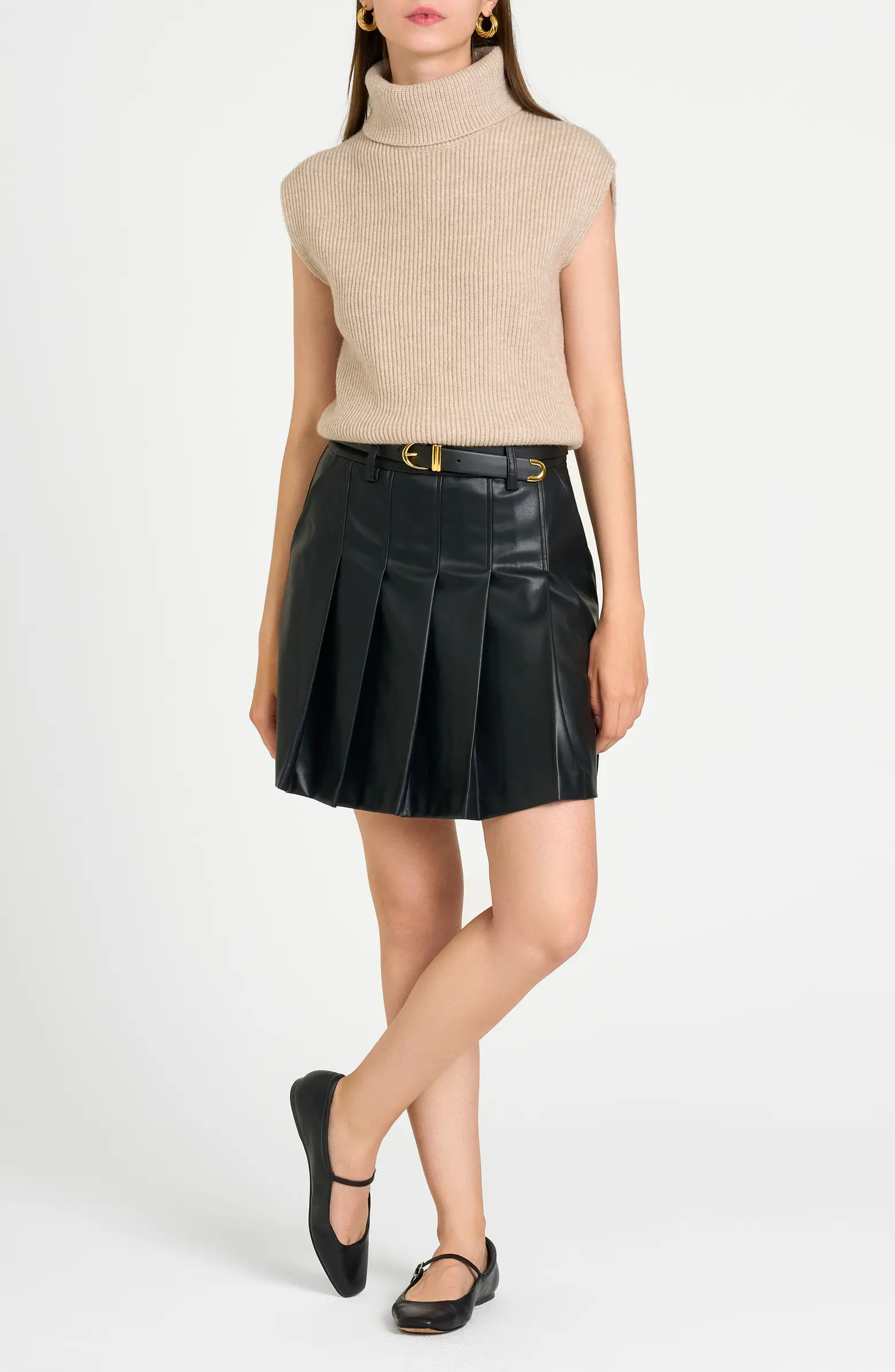 Kai Rib Cap Sleeve Turtleneck Sweater | Nordstrom