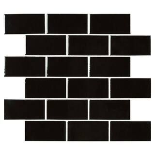 MSI Retro Glossy Black 11.22 in. x 11.47 in. Glossy Porcelain Floor and Wall Tile (13.35 sq. ft./... | The Home Depot