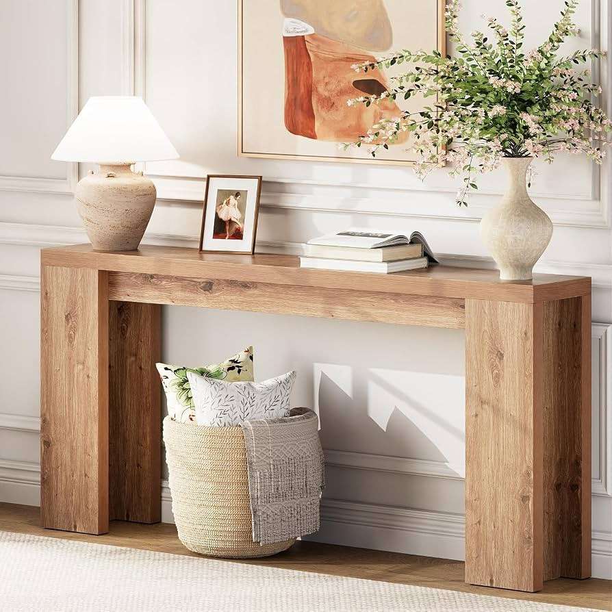 karlott 70.9" Extra Long Console Table, Farmhouse Entryway Table, Brown | Amazon (US)