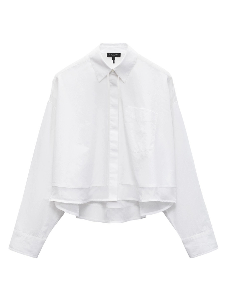 Women's Beatrice Cotton Button-Front Shirt - White - Size XS | Saks Fifth Avenue