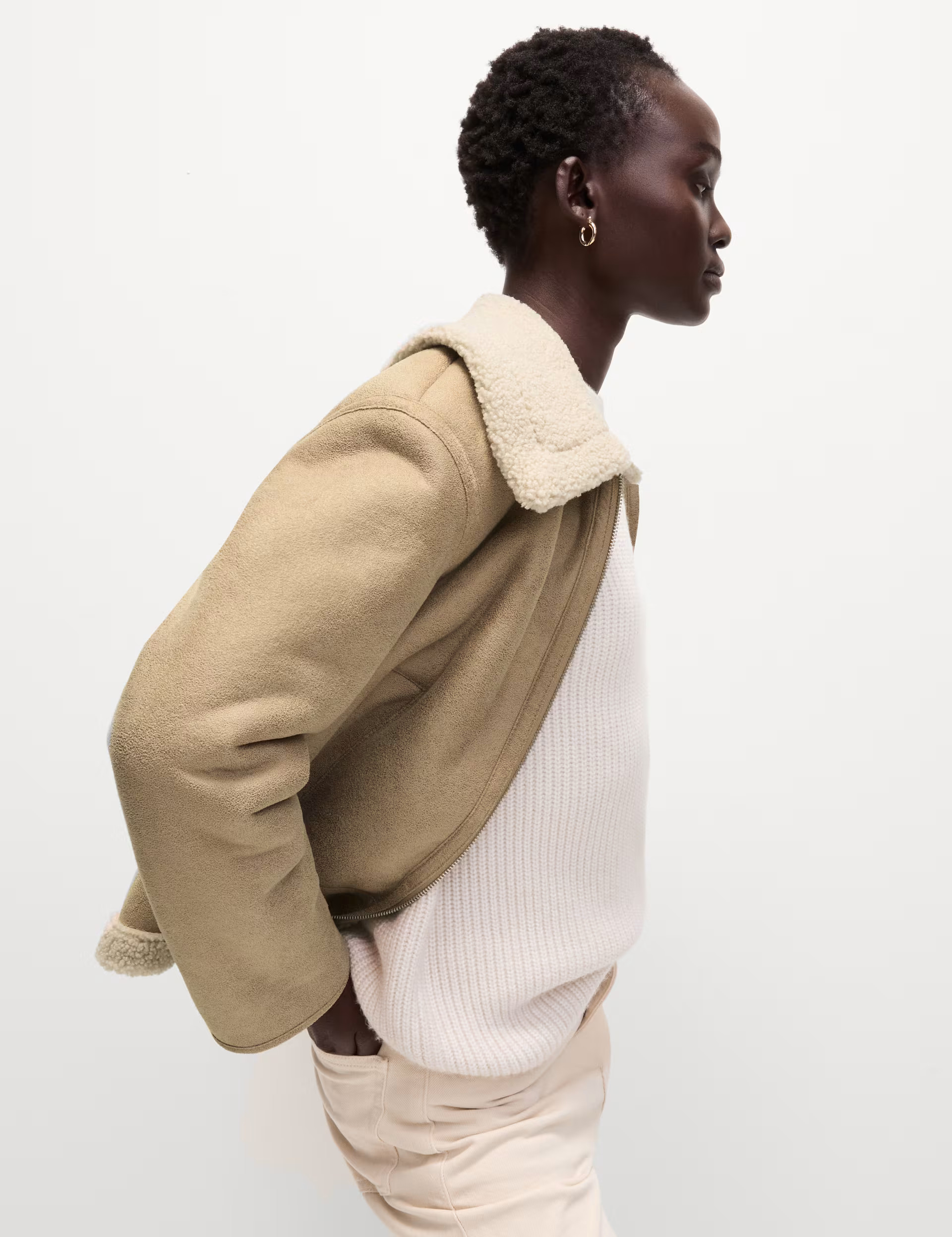 Faux Shearling Lightweight Jacket | M&S Collection | M&S | Marks & Spencer (UK)