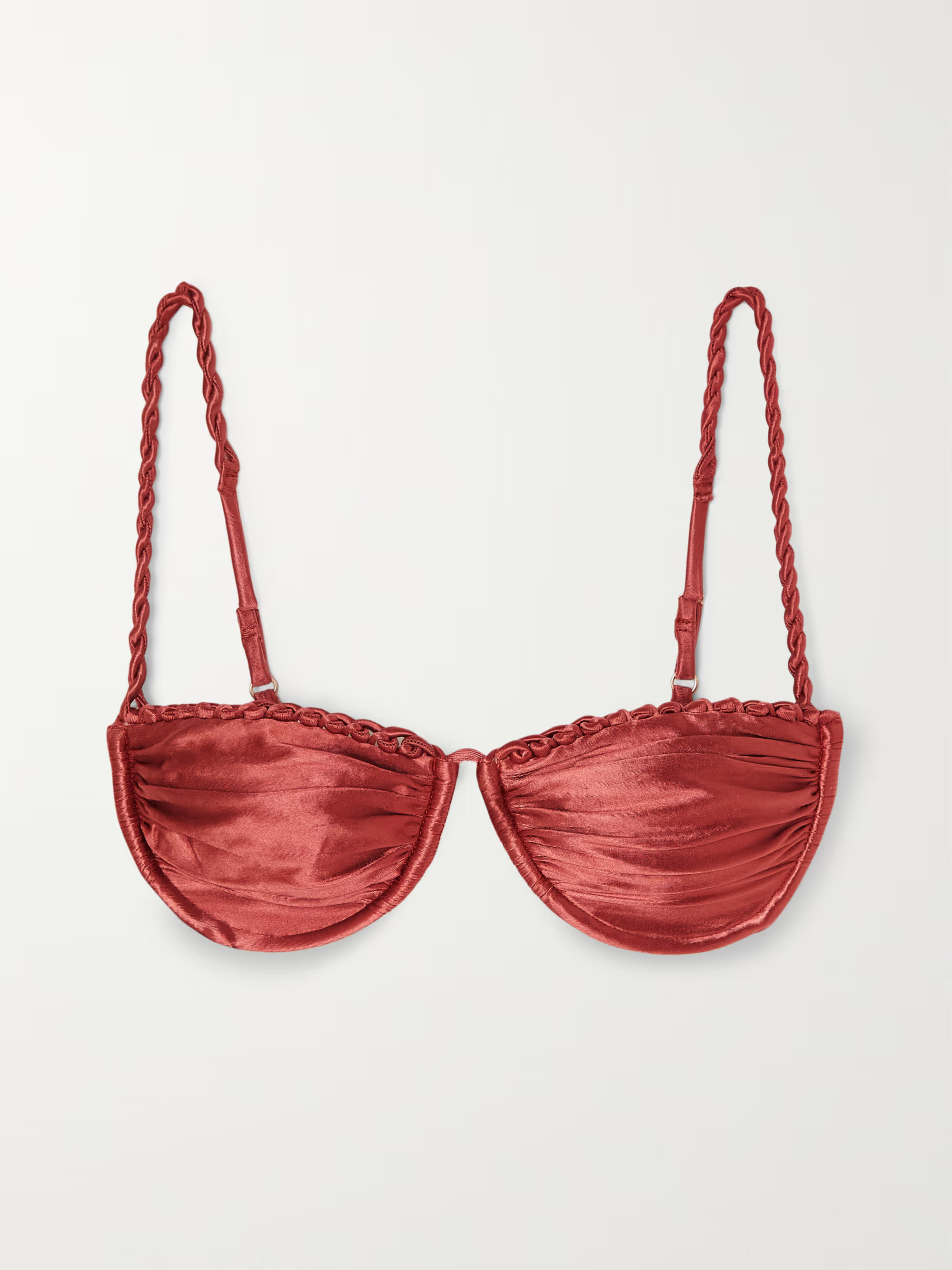 Twings braided ruched metallic stretch-velvet underwired bikini top | NET-A-PORTER (US)