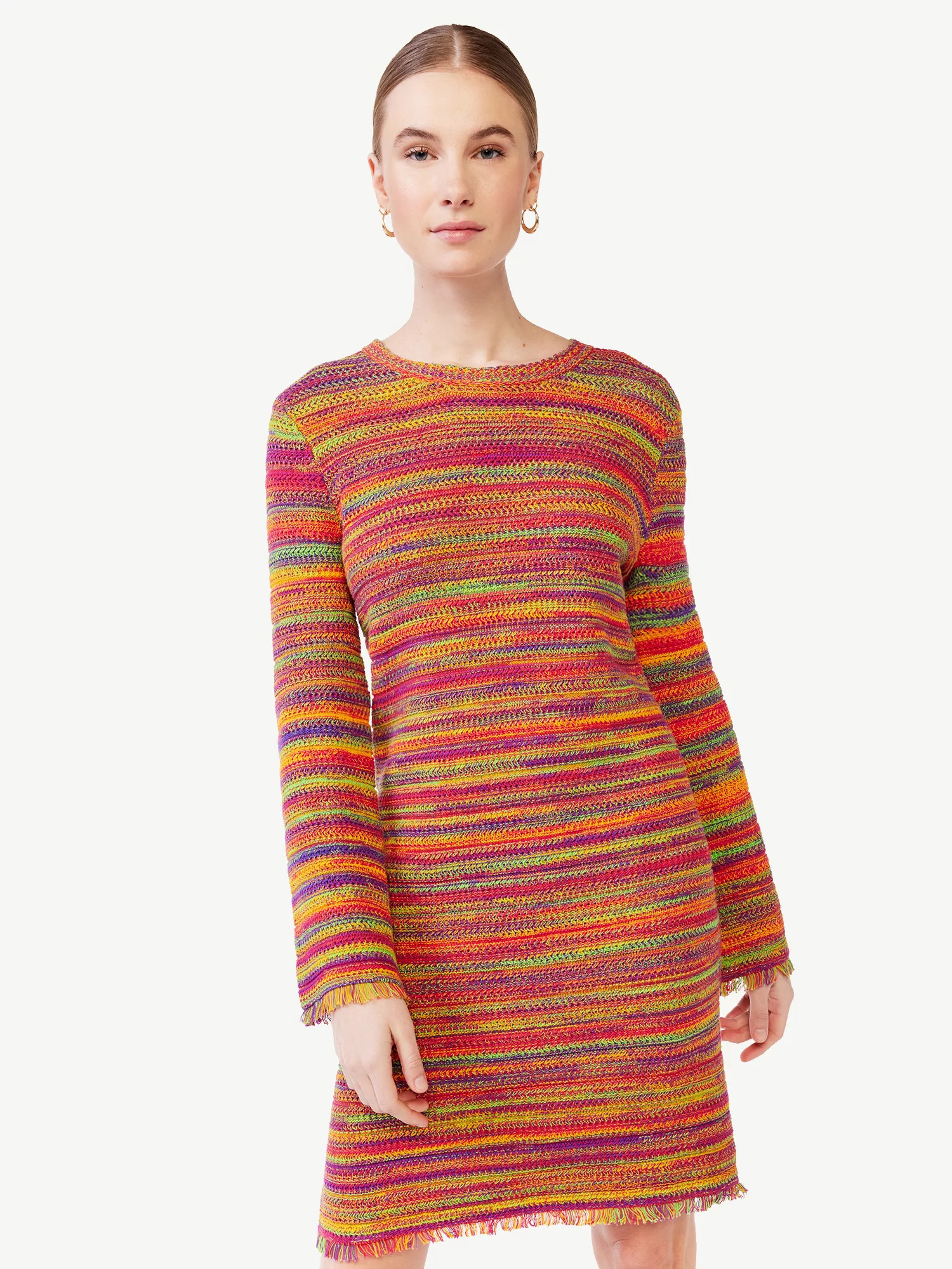 Scoop Women's Space Dye Crochet Dress | Walmart (US)