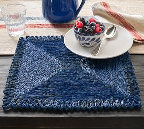 Handcrafted Square Abaca Placemats | Pottery Barn (US)