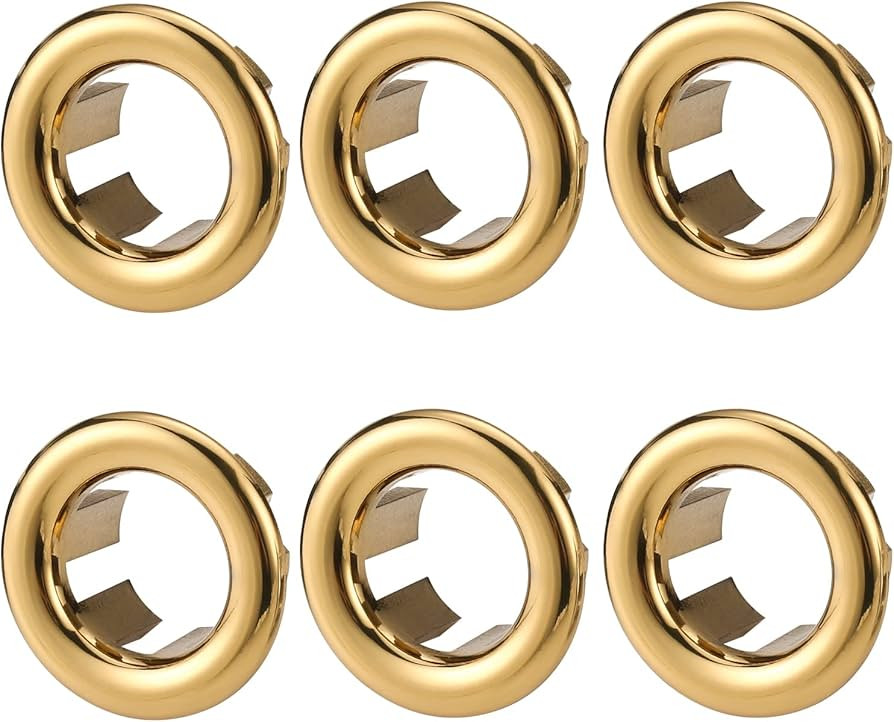 ARCORA 6 Pack Sink Overflow Ring Gold Bathroom Kitchen Sink Basin Trim Overflow Cover Hole Insert... | Amazon (US)