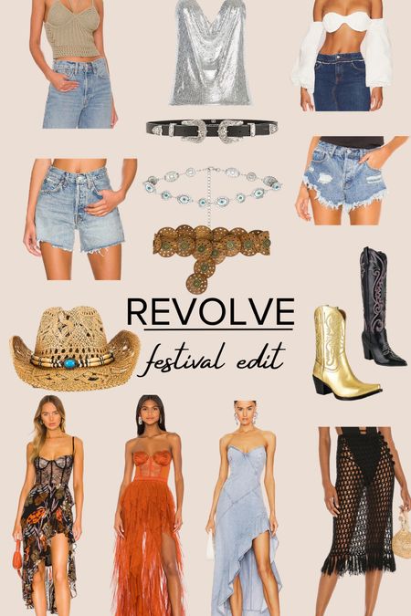 Festival Style - Revolve, floral dress, cowboy boots, western belt, denim shorts 

#LTKFestival #LTKunder100 #LTKstyletip