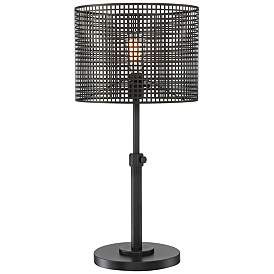 Lite Source Hamilton 29" Modern Industrial Black Metal Grid Table Lamp | Lamps Plus