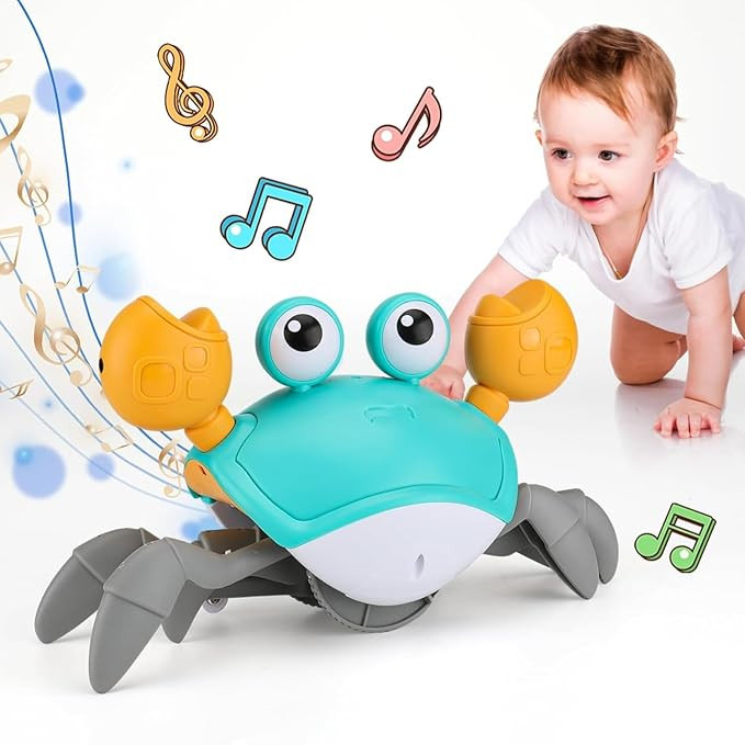 Crawling Crab Baby Toy, Tummy Time Gifts for Toddler & Newborn, Light-Up Walking Dancing Moving C... | Amazon (CA)