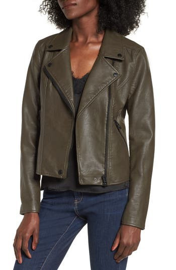 Women's Blanknyc Life Changer Moto Jacket, Size X-Small - Green | Nordstrom