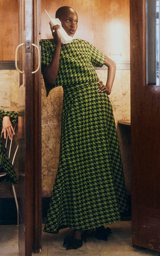 Rosalyn Houndstooth Tweed Maxi Skirt | Moda Operandi (Global)