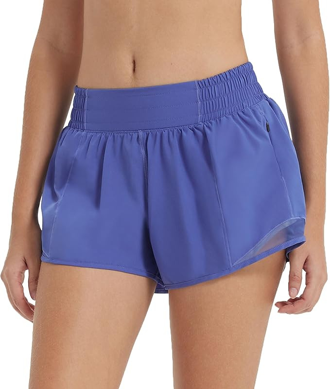 Attifall Women's High Waisted Running Shorts, 2.5" Quick Dry Sport Gym Athletic Shorts with Liner... | Amazon (US)