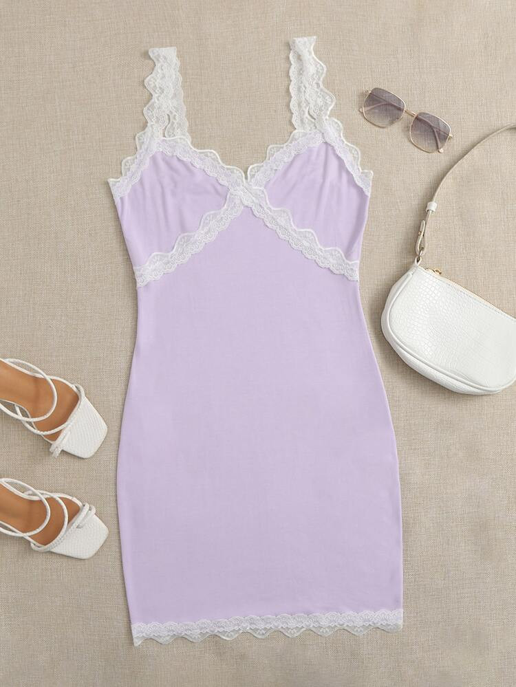 SHEIN Lace Trim Cami Dress | SHEIN